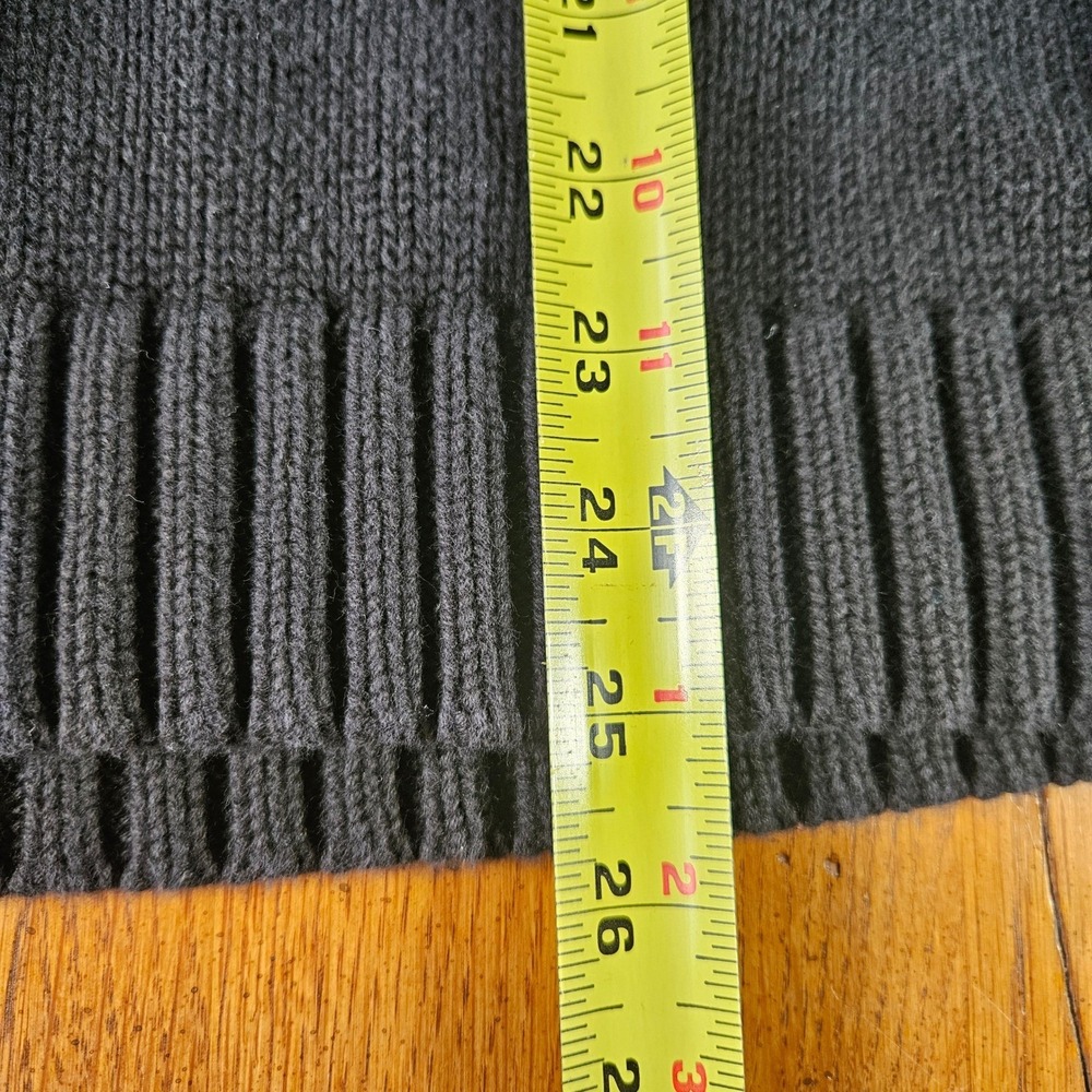 Lauren Ralph Lauren Men's V-Neck Sweater Black Heavy Cotton Crest Logo Size L - Picture 6 of 7